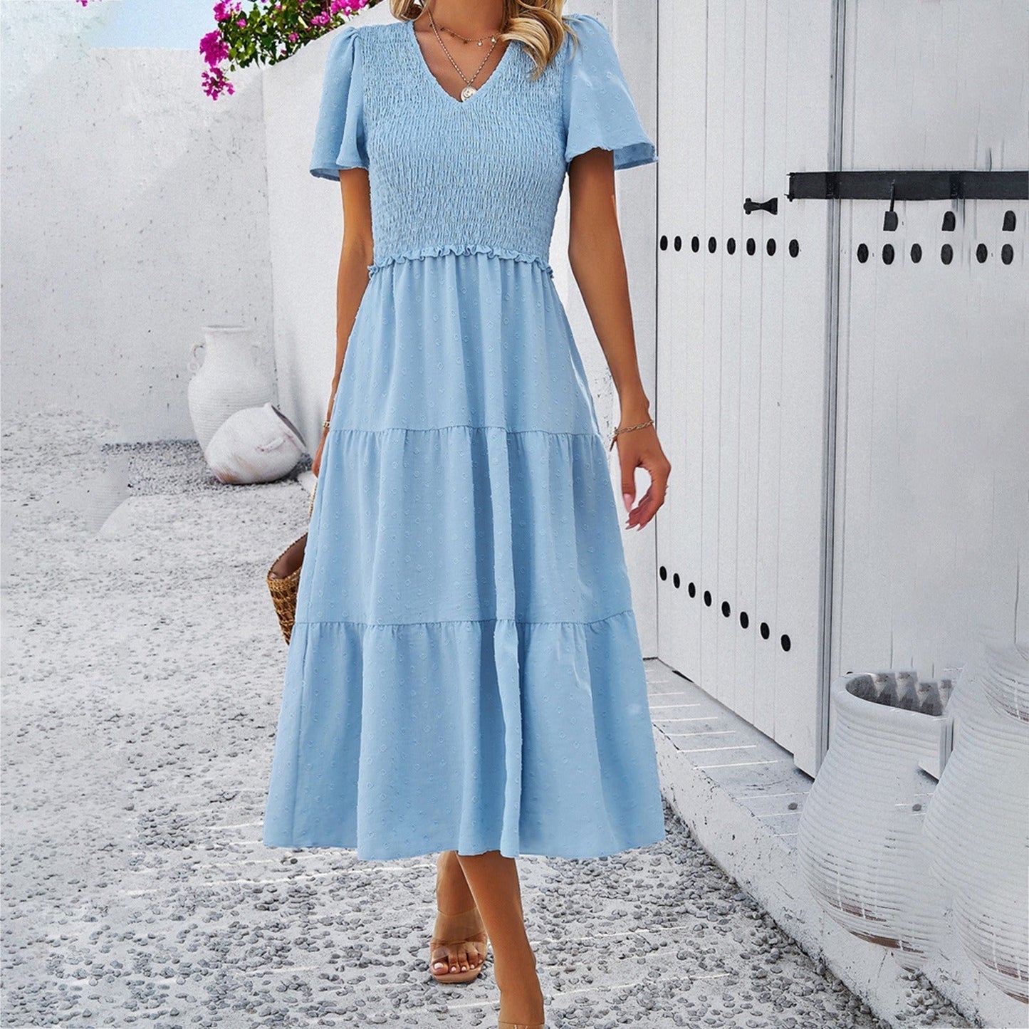 SHORT-SLEEVED RELAXED DRESS