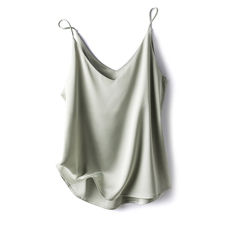 SMALL SATIN V-NECK VEST