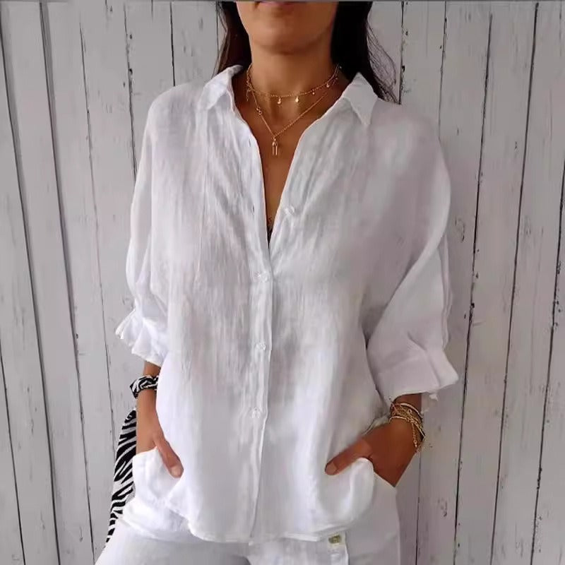 COTTON AND LINEN SHIRT SILVIA