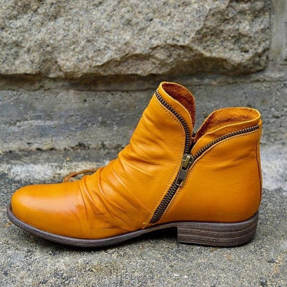 VIANNELE | BOTTES EN CUIR AVEC FERMETURE ÉCLAIR