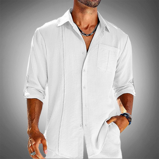 DAMON RELAXED-FIT CUBAN LINEN SHIRT