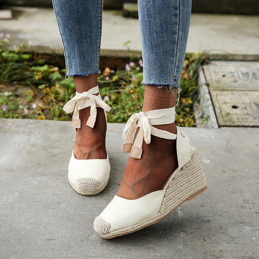 ANKLE STRAP BALLERINA SANDALS