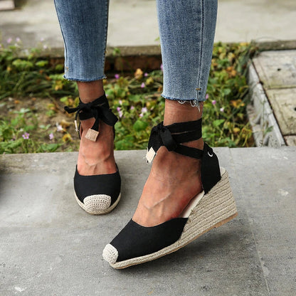 ANKLE STRAP BALLERINA SANDALS