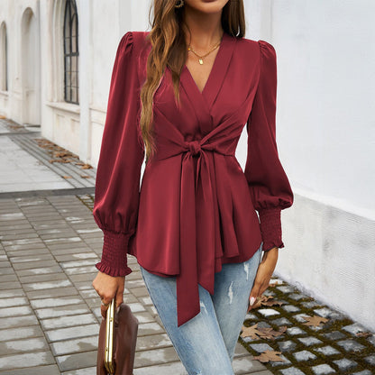 DEMITRI | CASUAL V-NECK LONG-SLEEVE TOP