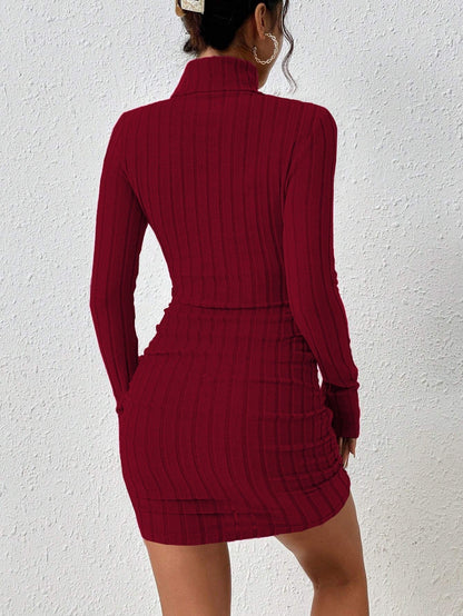 FRANCINE | SHORT VERSATILE DRESS WITH HIGH COLLAR