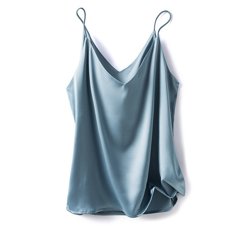 SMALL SATIN V-NECK VEST