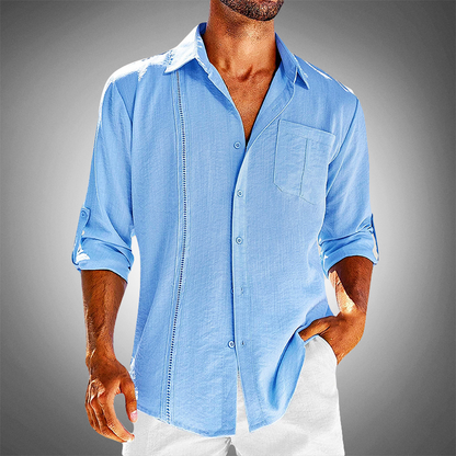 DAMON RELAXED-FIT CUBAN LINEN SHIRT