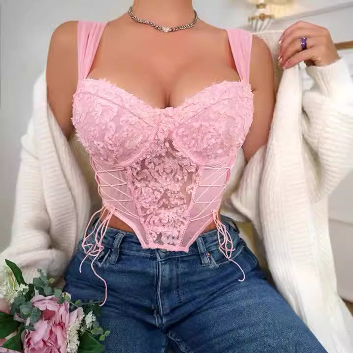 3D EMBROIDERED TOP