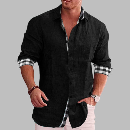 DAMIEN CHECKED LINEN SHIRT