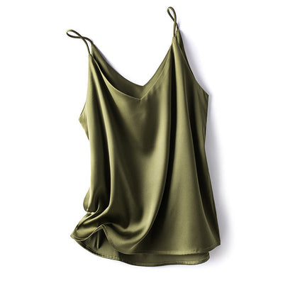 SMALL SATIN V-NECK VEST