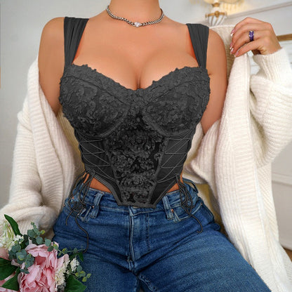 3D EMBROIDERED TOP