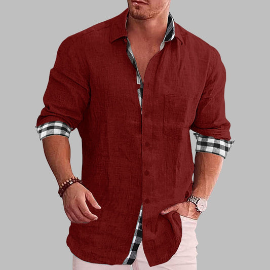 DAMIEN CHECKED LINEN SHIRT