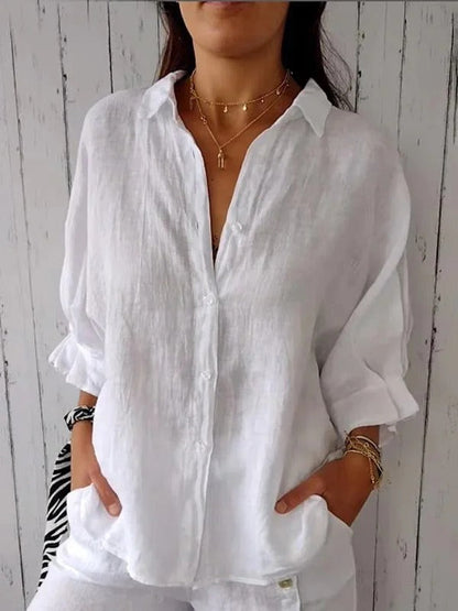 COTTON AND LINEN SHIRT SILVIA