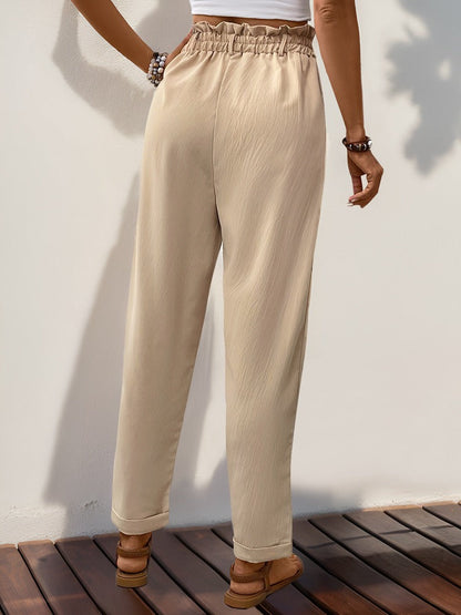 DAWSON | HIGH-WAISTED SLIM TROUSERS