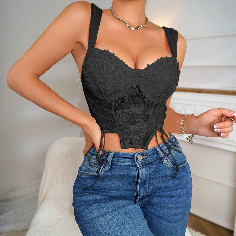 3D EMBROIDERED TOP