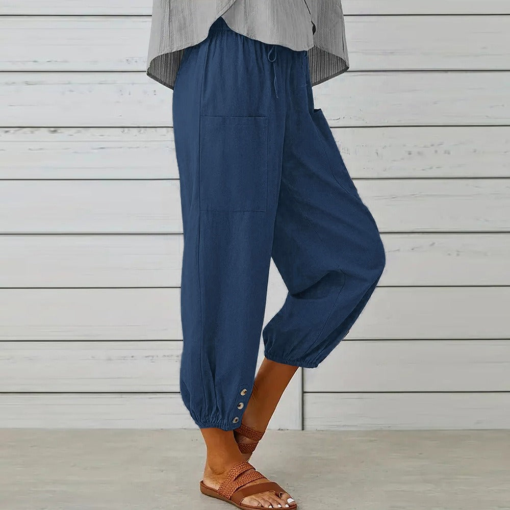 DOLLY | WIDE COTTON AND LINEN TROUSERS