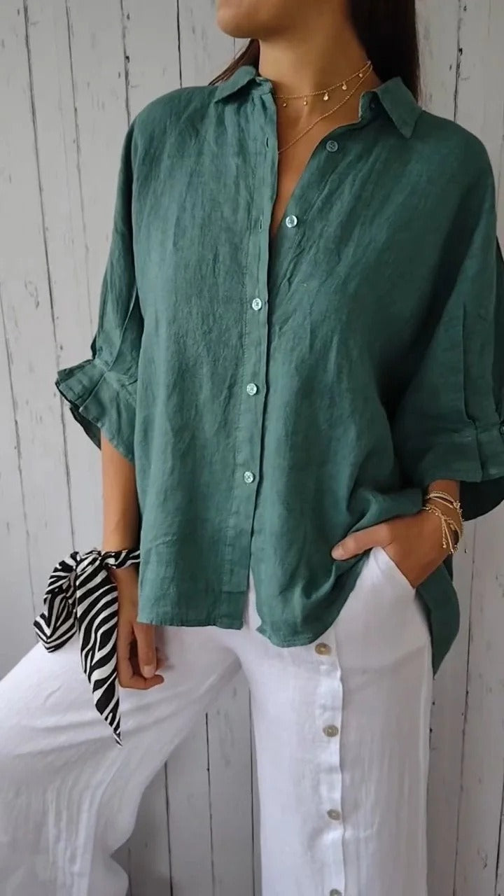 COTTON AND LINEN SHIRT SILVIA