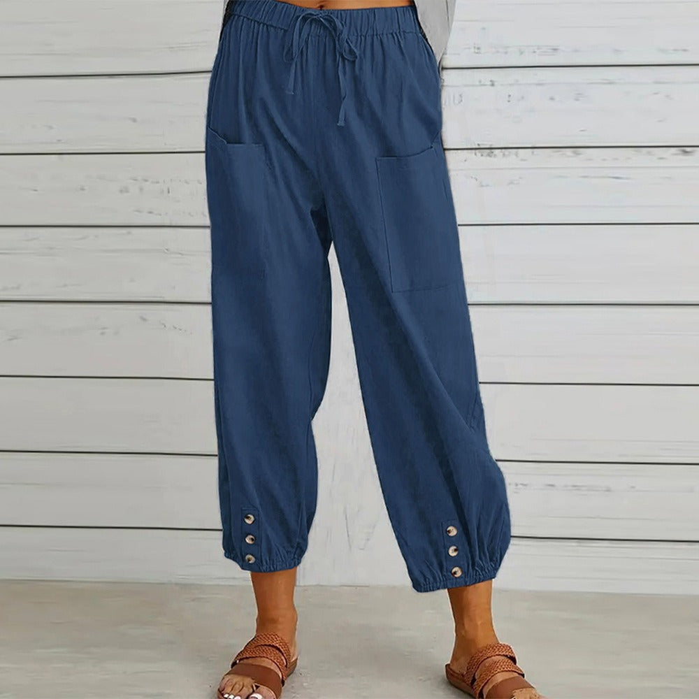 DOLLY | WIDE COTTON AND LINEN TROUSERS