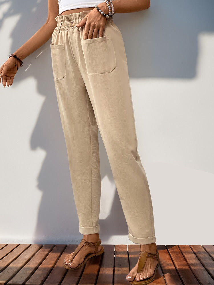 DAWSON | HIGH-WAISTED SLIM TROUSERS