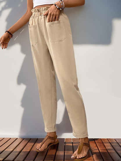 DAWSON | HIGH-WAISTED SLIM TROUSERS