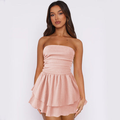 DONNA | STRAPLESS SHIRT SKIRT DRESS