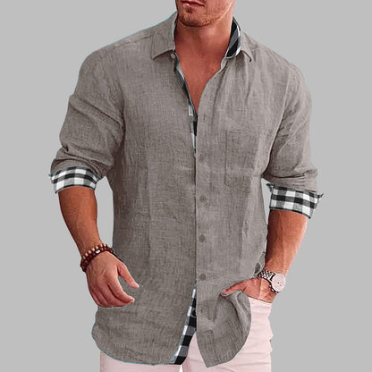 DAMIEN CHECKED LINEN SHIRT