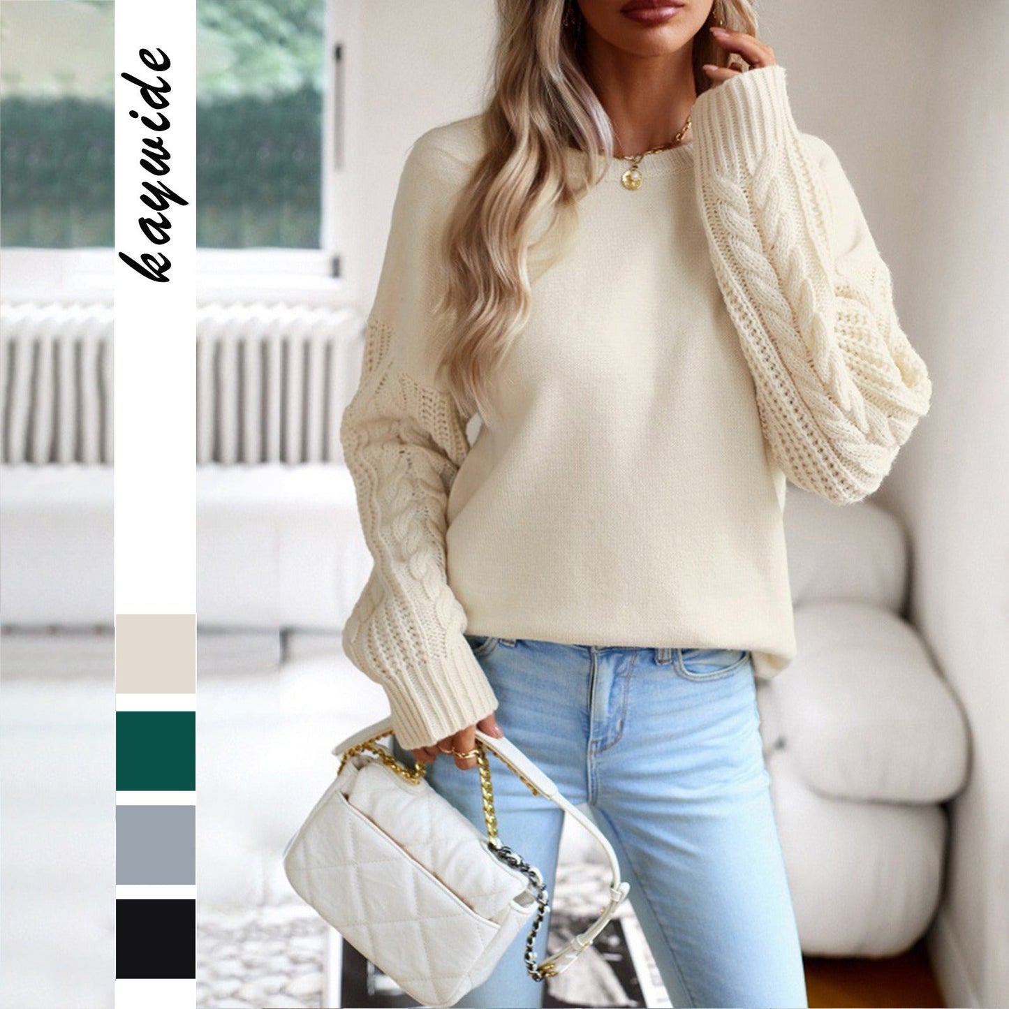 LONG-SLEEVE KNITTED PULLOVER