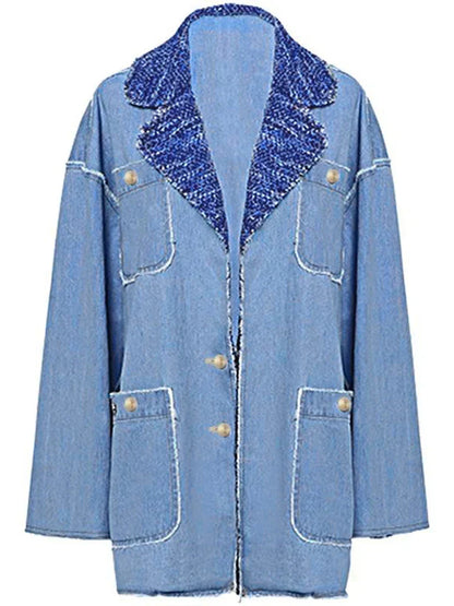 BILLIE | CHIC DENIM PATCHWORK BLAZER