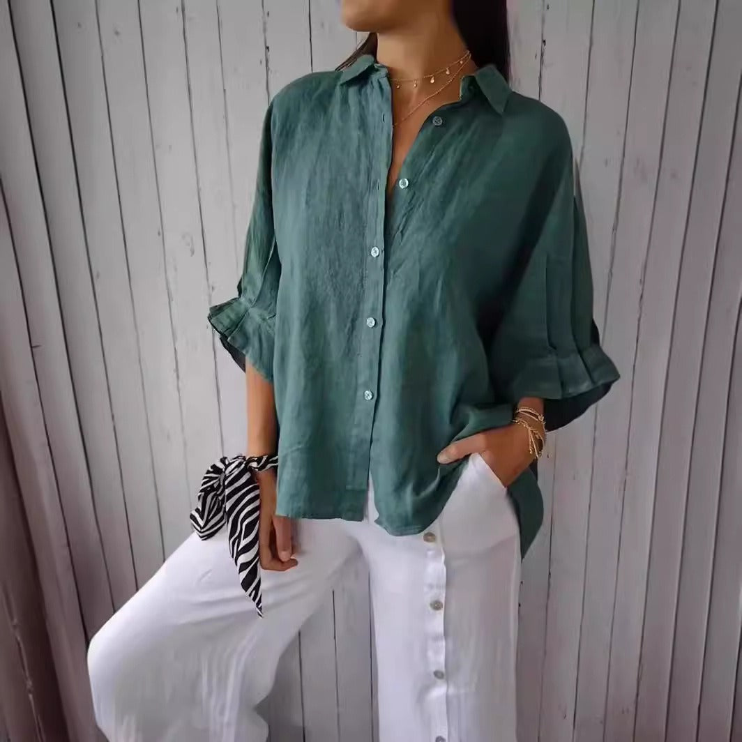 COTTON AND LINEN SHIRT SILVIA