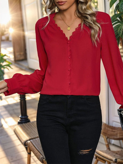 CARL CASUAL RED BLOUSE