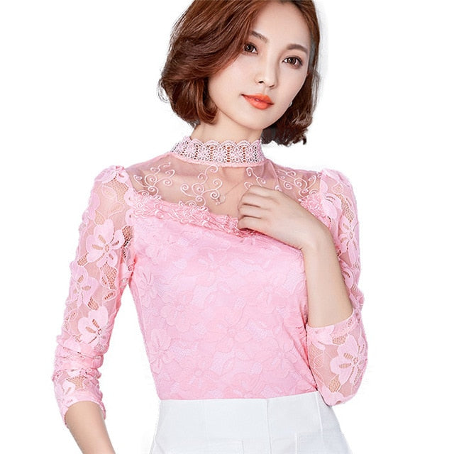 EFFIE | LONG SLEEVE LACE SHIRT