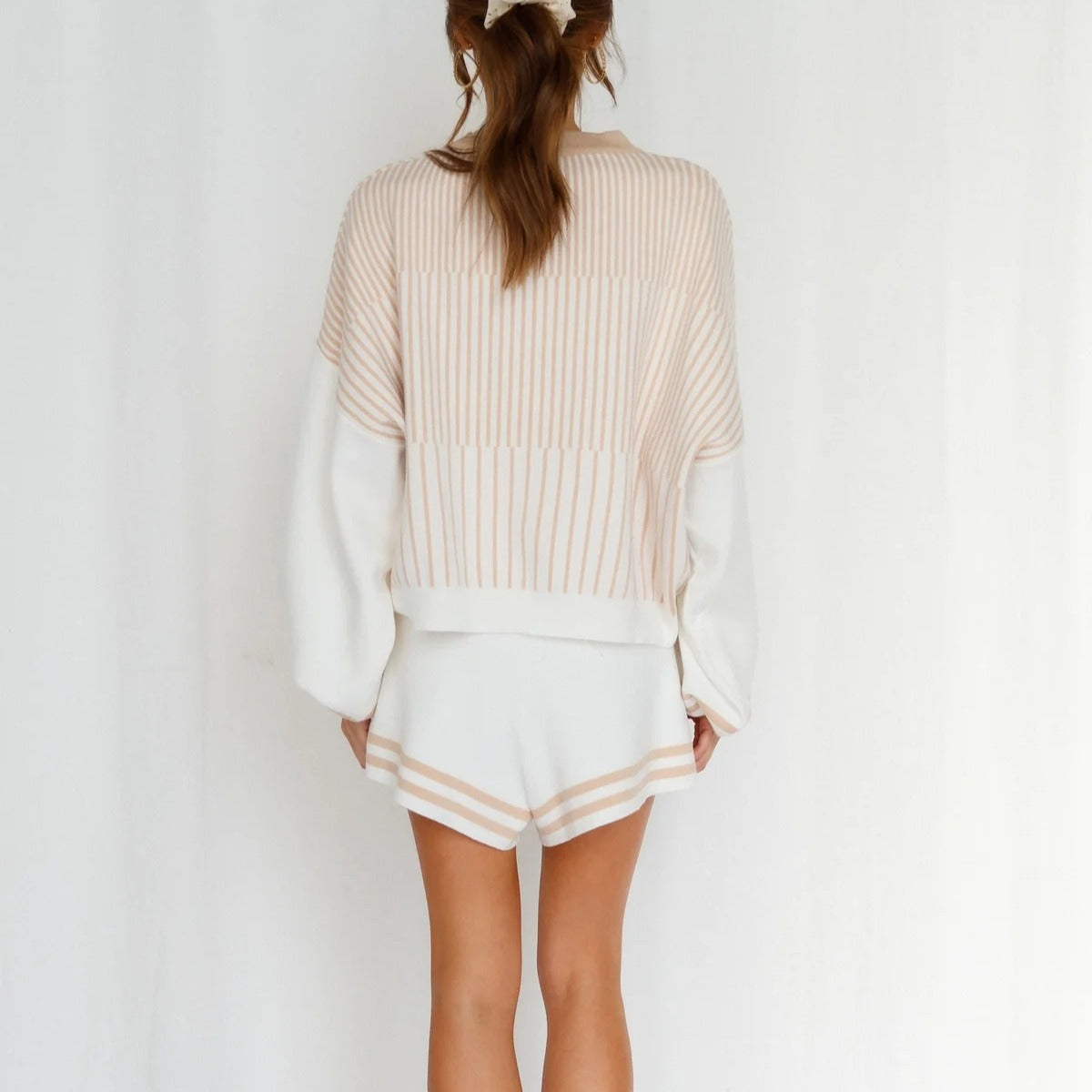 EMERY | STRIPED KNIT SHORTS SET