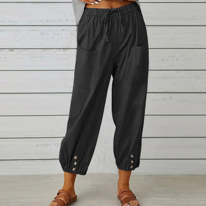 DOLLY | WIDE COTTON AND LINEN TROUSERS