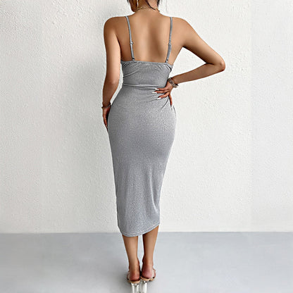 LEONA | TEMPERAMENT V-NECK STRAP DRESS