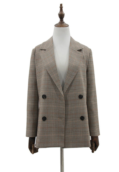 BLANCHE | CHECKERED BLAZER WITH CORDUROY COLLAR