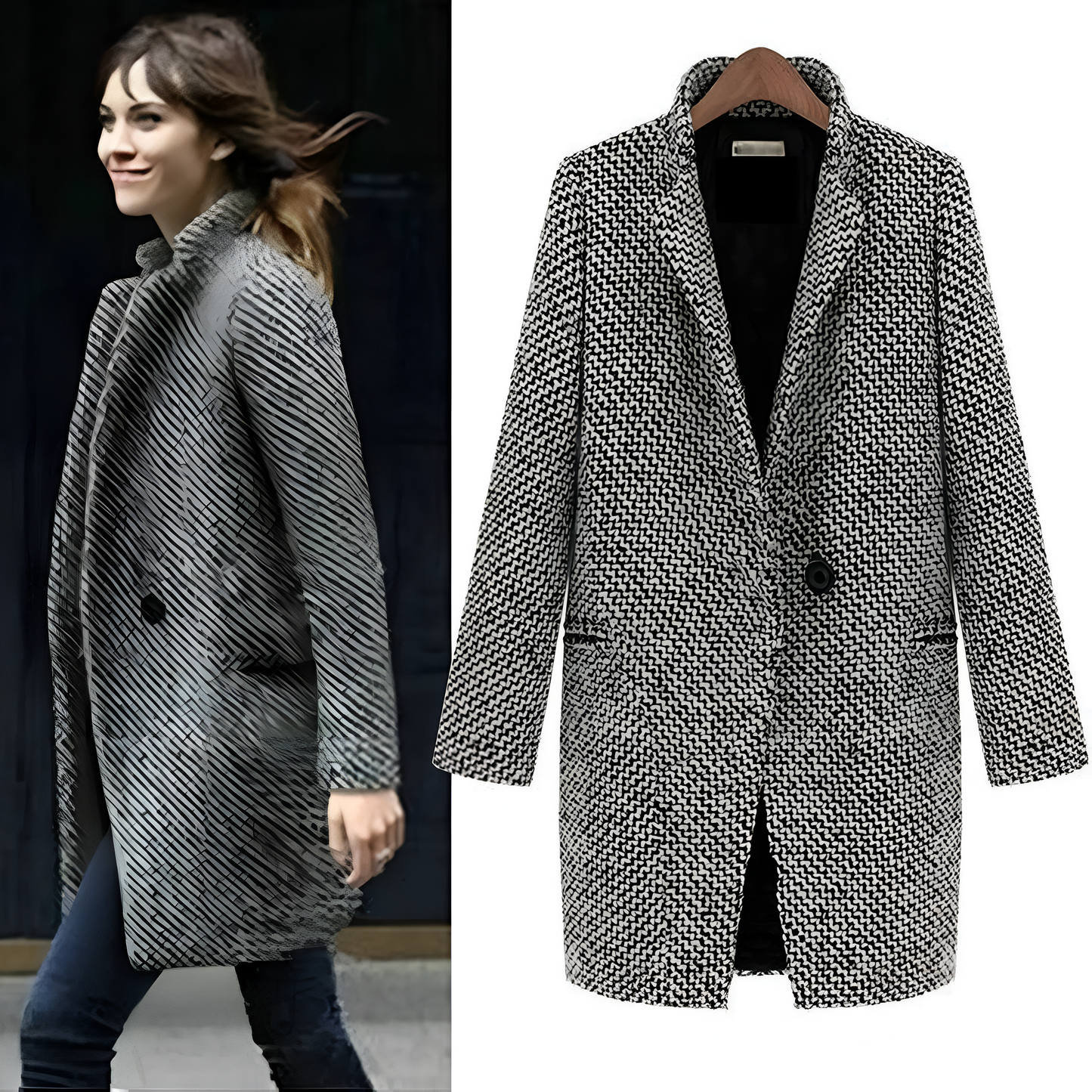 CHESKA | LONGUE VESTE MANTEAU EN LAINE