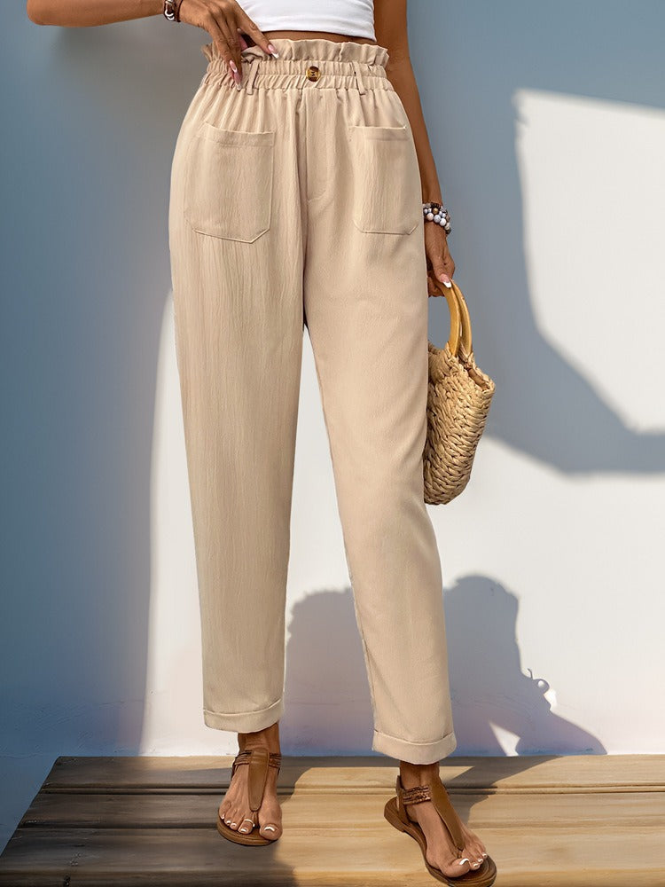 DAWSON | HIGH-WAISTED SLIM TROUSERS