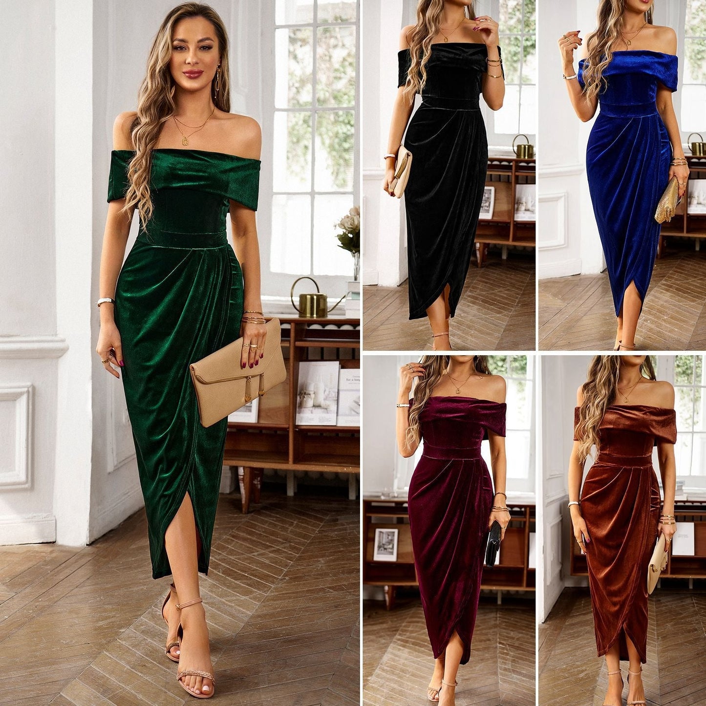 AMBER | ELEGANT VELVET DRESS