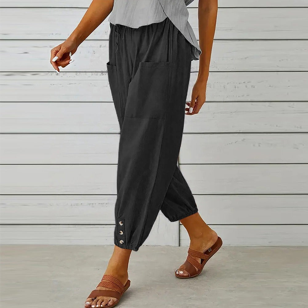 DOLLY | WIDE COTTON AND LINEN TROUSERS