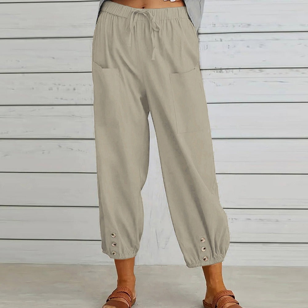 DOLLY | WIDE COTTON AND LINEN TROUSERS