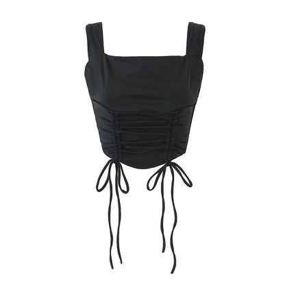 JOSEPHINE | SHORT TANK TOP WITH DRAWSTRING