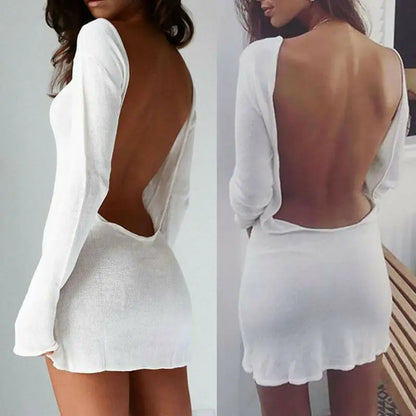 SEXY LONG-SLEEVE BACKLESS DRESS SARAH