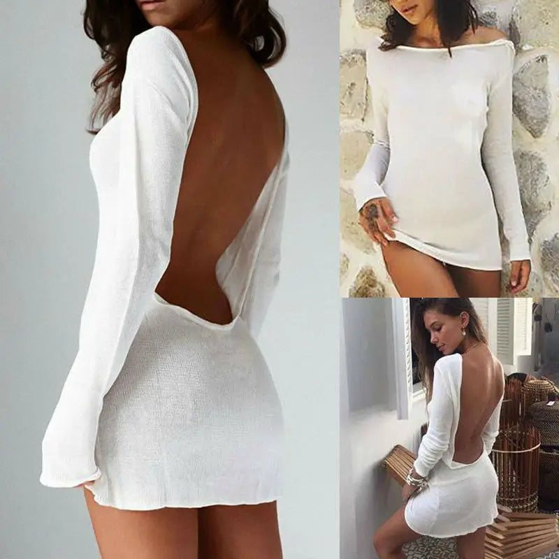 SEXY LONG-SLEEVE BACKLESS DRESS SARAH