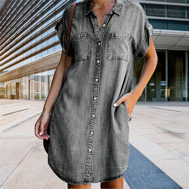 SHORT DENIM DRESS JEAN LAGAFFE