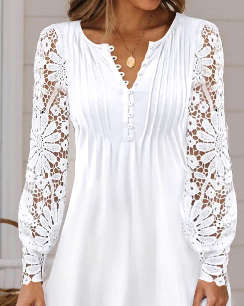 ELFYN | LACE LONG-SLEEVED DRESS