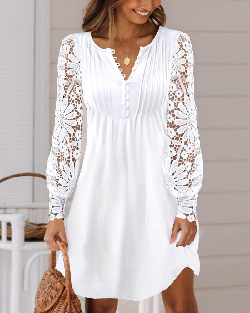 ELFYN | LACE LONG-SLEEVED DRESS