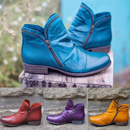 VIANNELE | BOTTES EN CUIR AVEC FERMETURE ÉCLAIR