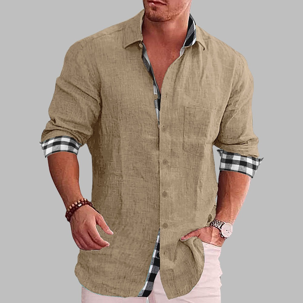 DAMIEN CHECKED LINEN SHIRT