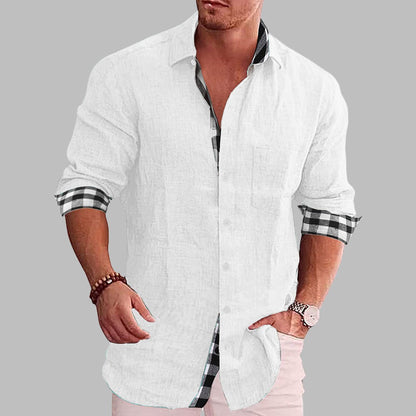 DAMIEN CHECKED LINEN SHIRT